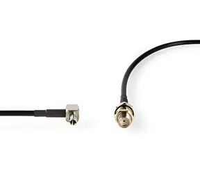 Kabel antenowy Nedis SMA - TS9 czarny / Kabel antenowy / Gniazdo SMA - Wtyk TS9 / pozłacany / 50 Ohm / 0,2 m