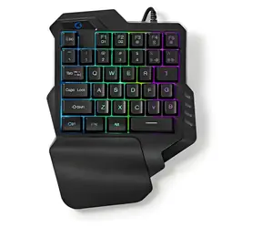 Klawiatura do gier Nedis do obsługi jedną ręką / Klawiatura / Membranowa / RGB / USB-A / Kabel 1,6 m