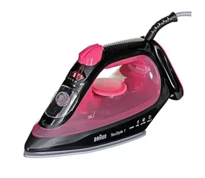 Braun TexStyle 1 SI 1070PU czarno-fioletowe / Żelazko parowe / 2000 W / 130 g/min / ceramiczna stopa
