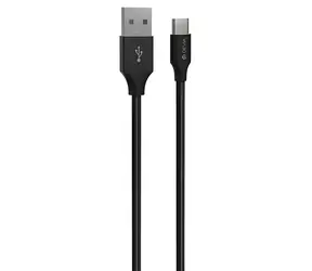 Kabel ładujący Devia Gracious Woven czarny / Kabel USB-A - USB-C / Oplot tekstylny / 1 m