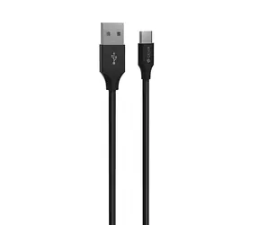 Cable Devia Gracious Woven czarny / Kabel USB-A - USB-C / 2 m