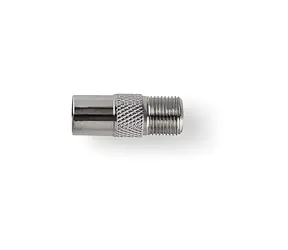 Adapter antenowy Nedis z gniazdem typu F - wtyczka IEC / adapter / niklowany / 75 omów / metalowy / srebrny