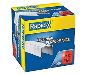 Rapid 9:12 Super Strong / Zszywki / Do Rapid HD 210 / Umożliwia zszywanie 60-90 arkuszy / 5000 szt.
