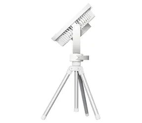 Platinet PRDF0556 biało-szary / Wentylator stołowy / 8 W / Akumulator 2400 mAh / Lampka nocna LED