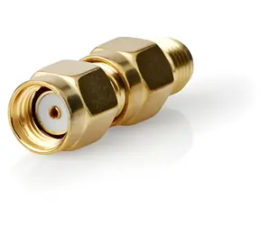 Adapter Nedis RP-SMA(M) - SMA(F) złoty / Adapter / Styki pozłacane / 50 Ohm / 2 szt.