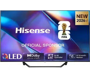 43" Hisense 43A7S czarny / Telewizor / QLED / UHD / HDMI / Wi-Fi / DVB-T2&C&S2 / Głośniki 20 W