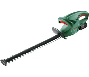 BOSCH EasyHedgeCut 18-45 / Akumulatorowy nożycowy trymer do żywopłotu / 18 V / Długość prowadnicy 45 cm / 2400 suwów/min / Odstęp między zębami 15 mm