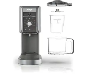 Ninja NC502EU CREAMi Deluxe czarno-srebrny / Maszynka do lodów / 10 w 1 / 800 W / 2 x 709 ml / sterowanie dotykowe