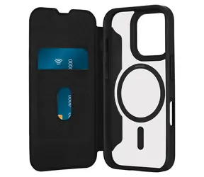 Puro Book Wallet Mag 2 czarny / Etui / MagSafe / iPhone 16 Pro