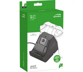 Ładowarka Speed Link SL-260002-BK JAZZ czarna / USB / do Xbox Series X/S / 2x NiMH 1100mAh