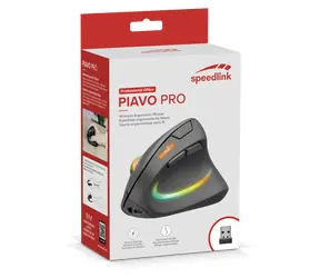 Speed Link PIAVO PRO / Mysz pionowa / Bezprzewodowa / Akumulatorowa / Podświetlenie RGB