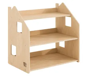 Półka na zabawki BusyKids, drewno naturalne / Półka dziecięca / 3 półki / Sklejka brzozowa
