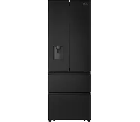 Hisense RF632N4WFE czarna / Lodówka z drzwiami francuskimi / Wyświetlacz dotykowy LED / Klasa energetyczna E / 38 dB