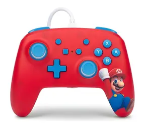 Ulepszony kontroler przewodowy PowerA - Hura! Mario / Kontroler do gier / przewodowy / USB / do Nintendo Switch