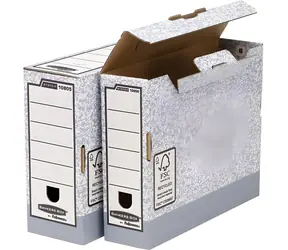 Pudełko archiwalne Fellowes Bankers Box 80 mm szare (10 szt.) / A4 / tektura z recyklingu FSC