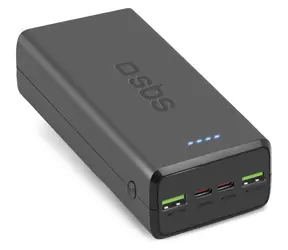 SBS PowerBank 30 000 mAh czarny / Power bank / Power Delivery 20 W / 2x USB-C / 2x USB-A