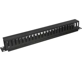 Panel montażowy DATACOM 19" 1U jednostronna szyna plastikowa czarny / Panel montażowy / wymiary wewnętrzne 48x36 mm