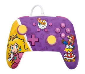Ulepszony kontroler przewodowy PowerA - Princess Peach Battle / Kontroler do gier / przewodowy / Nintendo Switch