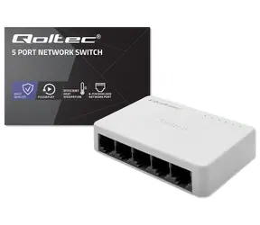 Qoltec 52245 / Przełącznik sieciowy / 5 portów RJ45 / 100 Mb/s