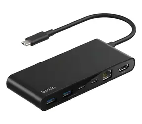 Belkin CONNECT USB-C Hub czarny / Hub / 8 w 1 / 2x USB-C