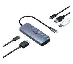 Icy Box IB-DK4081-SO antracyt / Stacja dokująca / USB-A / USB-C / HDMI 4K60Hz / PD 100W