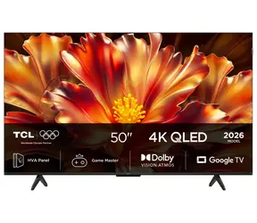 50-calowy telewizor TCL 50QLED780L czarny / SMART TV / 4K UHD / QLED / Google TV / HDMI / USB / LAN / Wi-Fi / BT / głośniki 20 W