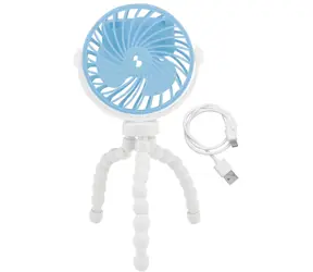 Beper P206VEN431 biało-niebieski / Wentylator ręczny / akumulatorowy / 3 prędkości / oświetlenie LED / USB