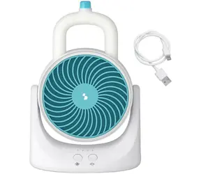 Beper P206RAF202 chłodnica powietrza biurkowa biało-niebieska / chłodnica powietrza / 3 prędkości / dioda LED 7 kolorów / USB