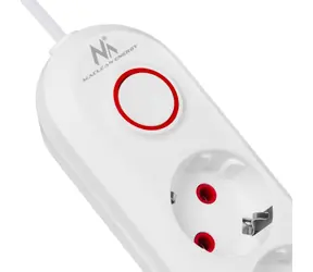 Maclean MCE394 W biały / Przedłużacz / 3x gniazdo + 3x USB / 2500 W / 1,5 m