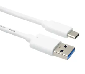 Kabel PremiumCord USB-C - USB-A biały / Kabel do transmisji danych / USB 3.2 Gen 2 / 10 Gbit/s / 60 W PD / 3 m