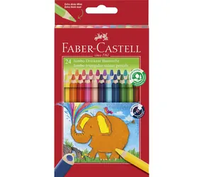Kredki Faber-Castell Jumbo trójkątne / grubość 5,4 mm / 24 szt. / kartonik