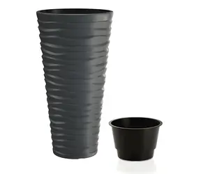 Doniczka Prosperplast SAND SLIM antracytowa 29,6 cm / Pojemność 22 l / Wysokość 52 cm / Plastik