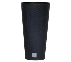 Prosperplast Rato Tubus z wkładem antracyt 20 cm / Doniczka / wys. 38,1 cm / pojemność 8 l