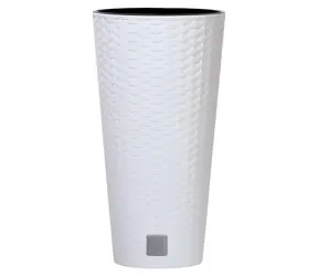 Doniczka Prosperplast Rato Tubus z wkładem biała 30 cm / Pojemność 27 l / Wysokość 57,2 cm / Plastik