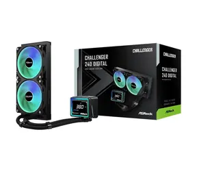 ASRock Challenger 240 Digital ARGB czarny / chłodzenie wodne procesora / 2x 120 mm / 31 dB / 62,6 CFM / Intel + AMD