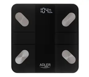 Adler AD 8186b czarna / Waga osobista / Bluetooth 4.2 / Analiza składu ciała / Maks. 180 kg