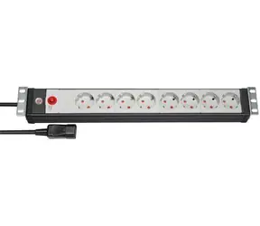 Listwa zasilająca Brennenstuhl Premium Line 19" czarna / Listwa zasilająca / 8 gniazd / IEC C14 / 3 m / 1,5U
