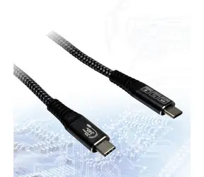 Kabel ładujący Inter-tech USB-C czarny / USB-C (M) - USB-C (M) / USB 3.2 Gen 2x2 / PD 240 W / 20 Gb/s / 1,5 m