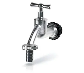 Prosperplast Kran metalowy do beczki na deszczówkę srebrny / Kran / Gwint 3/4" / Metalowy