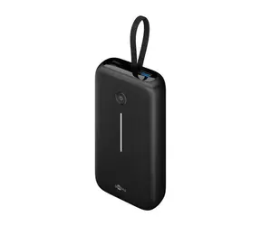 Goobay 76252 20000mAh czarny / Power bank / zintegrowany kabel USB-C 13 cm / 30W PD/QC / 2x USB-C / 1x USB-A