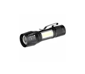 Solight LED metalowa, akumulatorowa, czarna / 150+60 lm / Li- ION / USB-C