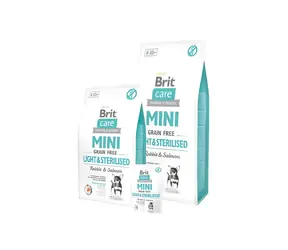 Brit Care Mini Grain Free Light Sterylizowana 400 g / Karma pełnoporcjowa dla psów / Hipoalergiczna / Dla psów z nadwagą