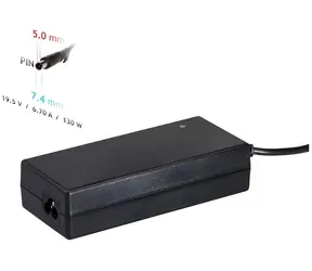 Ładowarka Akyga do laptopa DELL / 19,5 V / 6,7 A / 130 W / złącze 7,4 x 5,0 mm + pin