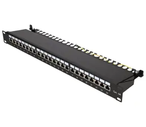 Panel krosowy Extralink CAT6A STP 24 porty / Panel krosowy / 19" / STP / LSA IDC