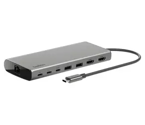 Hub Belkin Connect USB-C Core szary / hub USB-C / 8w1 / do 2 monitorów