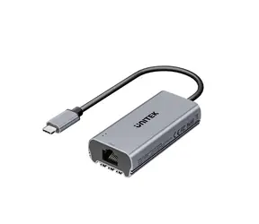 Unitek USB-C do RJ45 5Gbps szary / Adapter sieciowy / Ethernet 5 Gbit/s / USB typu C