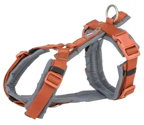 Szelki trekkingowe TRIXIE Premium rdza/grafit XS-S / Obwód klatki piersiowej 32-38 cm / Szerokość paska 13 mm