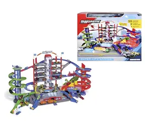 MAJORETTE Super City Garage / 6 samochodów i pociąg / winda z napędem / 128 x 78 x 73 cm