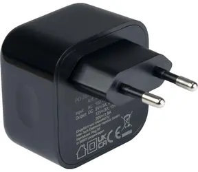 Inter-tech PD-2036 czarny / Ładowarka / 2x USB-C / 36 W / PD