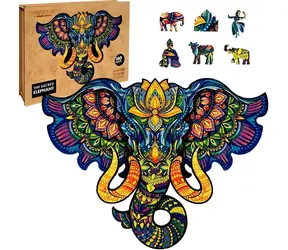 Puzzle PUZZLER Święty Słoń / Drewniane / 160 elementów / 297x210 mm